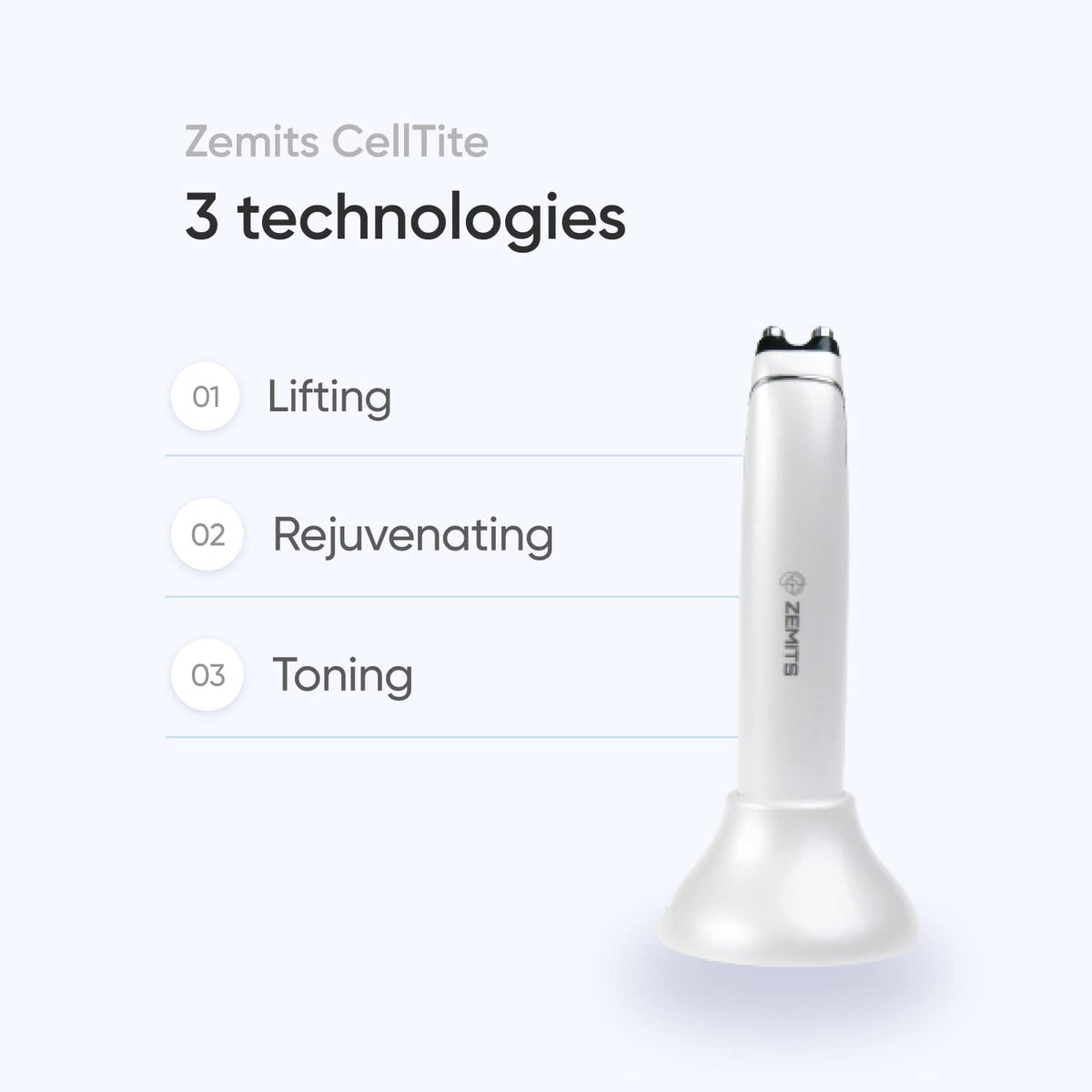 Close up of Zemits CellTite galvanic skin tightening head