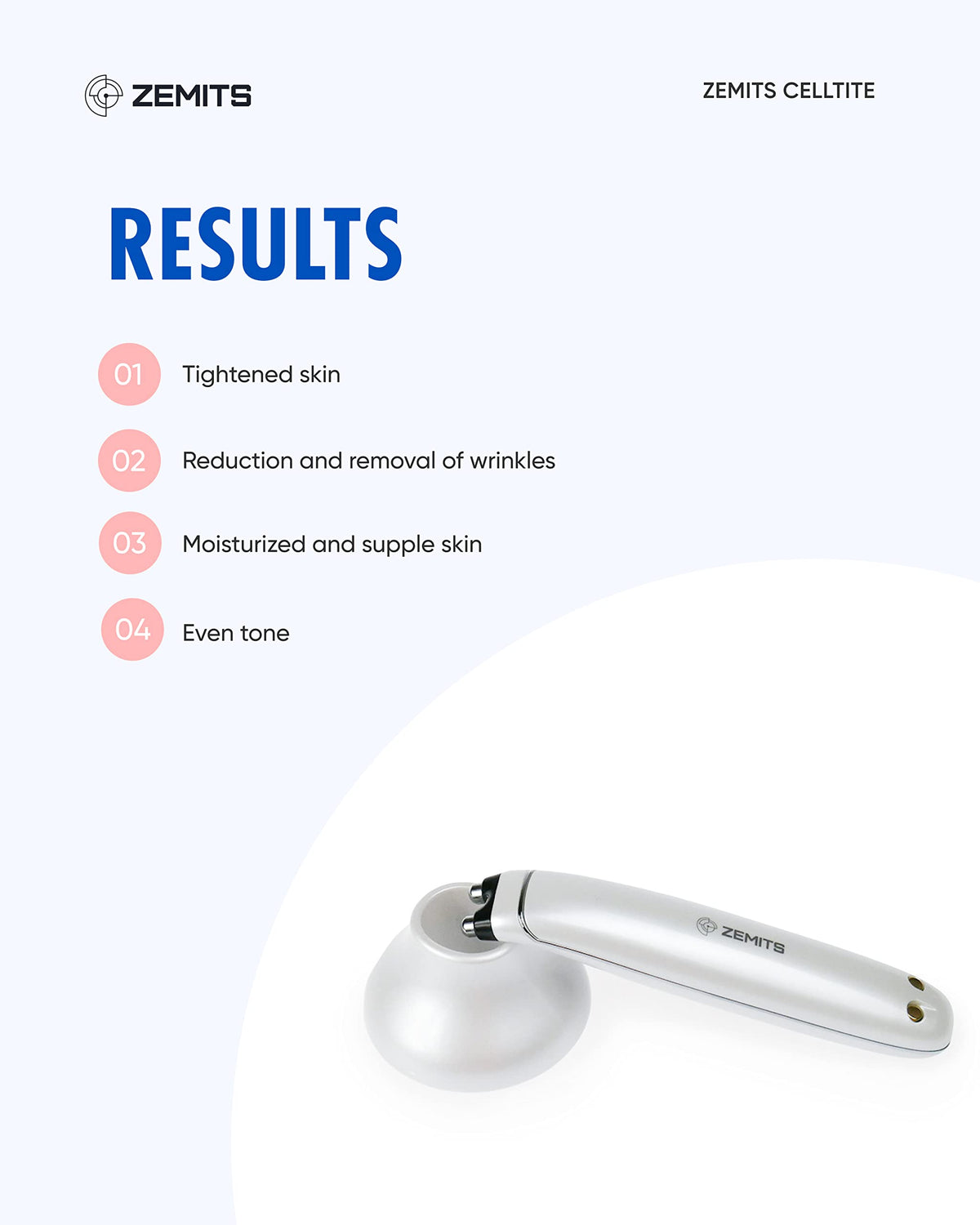 Zemits CellTite device being used for neck toning and massage