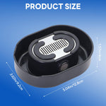 Portable razor rinser for hand shavers demonstrating the water jet cleaning action.