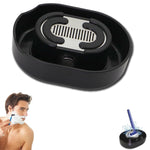 Clog free grooming tool for men highlighting the internal micro mesh filtration components.