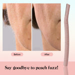Six piece pack of BULIMICA facial exfoliating shavers organized neatly to demonstrate the complete kit contents.