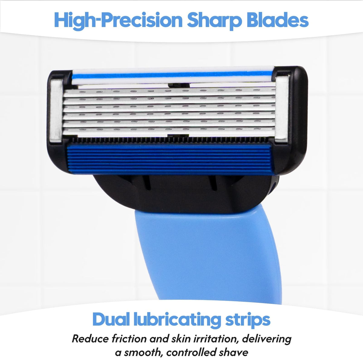 Replacement stainless steel blade refills pack for professional face shaving