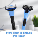 Side view of black metal facial razor showcasing its ergonomic design