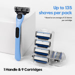 Complete XMicro dermaplaning kit including protective covers and razor handle