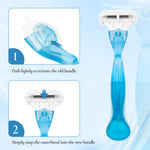 Thywkoo non slip razor handle for women displayed flat to show premium build quality