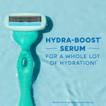 Close up of Schick Hydro Silk 5 blade cartridge with moisturizing serum