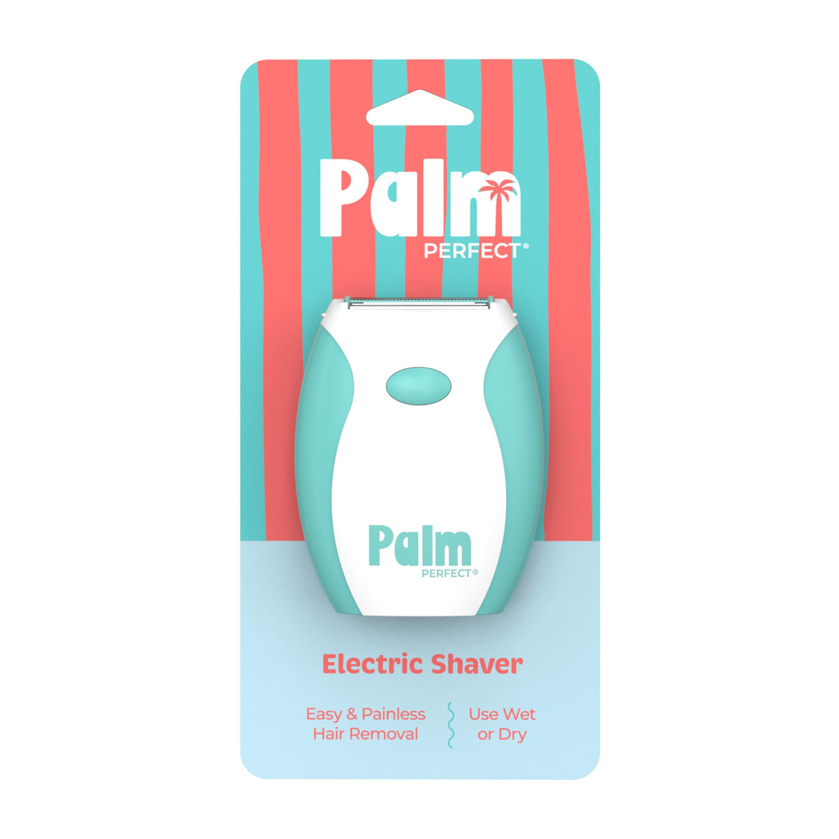 Palmperfect female pubic hair trimmer showing the non slip rubber grip feature