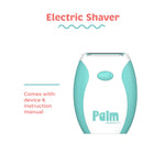 Palmperfect wet and dry lady shaver being held to demonstrate compact travel size
