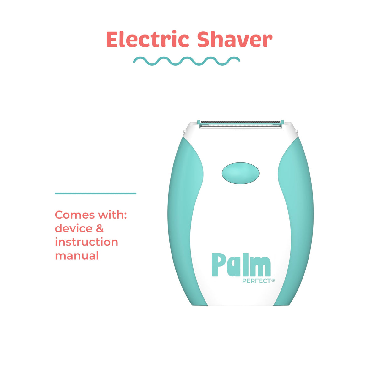 Palmperfect wet and dry lady shaver being held to demonstrate compact travel size