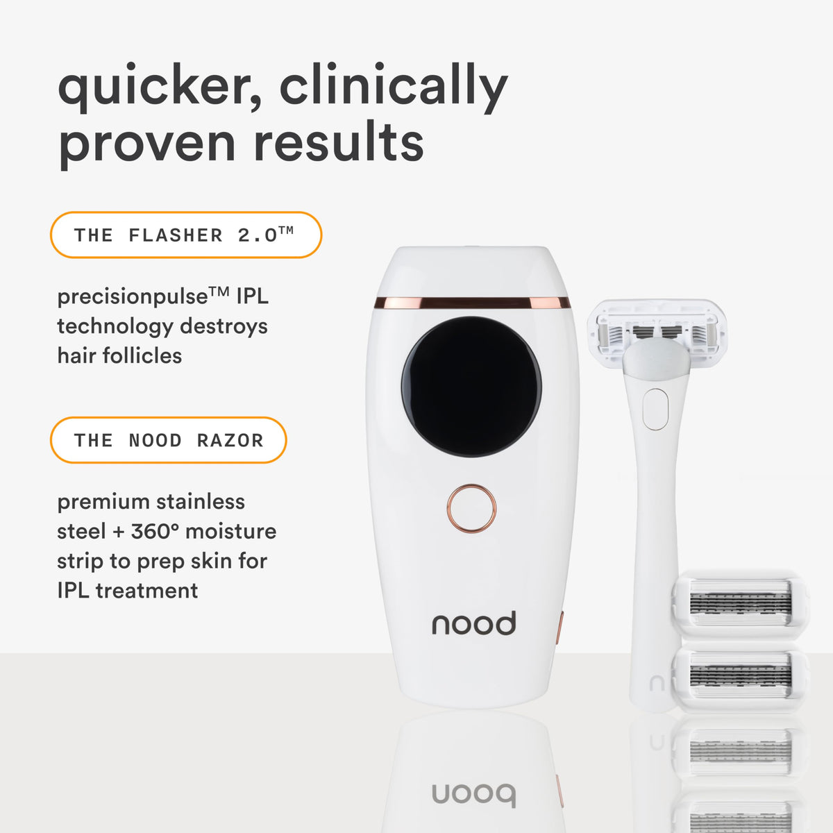 Gloss white Nood IPL device in lifestyle setting