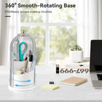 Multi functional countertop desktop organizer holding eyeliners lipsticks and brushes