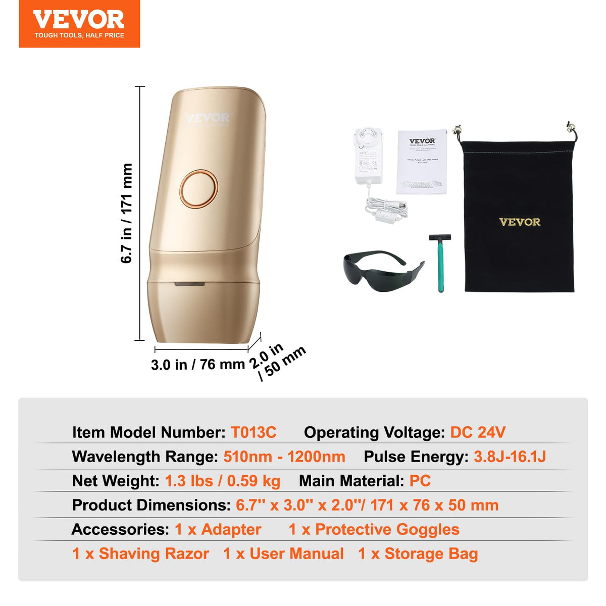 Vevor IPL system showing control buttons for manual and auto modes