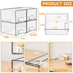 Yieach plastic makeup and medicine organizer bins side by side inside an undersink storage cabinet