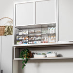 Yieach stackable storage units filled with lipsticks and cosmetic accessories on a dressing table