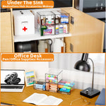 Yieach premium acrylic bins safely storing baby bottles and pacifiers in a kitchen setup
