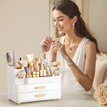HBlife elegant white dresser storage box showing non-slip rubber feet attached to the bottom.
