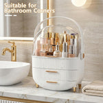 NestOrganix dustproof beauty storage organizer countertop side view angle