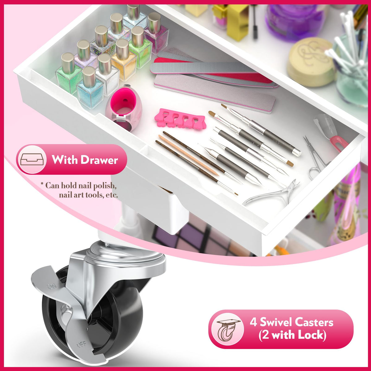 SUNALLY multi-tier cosmetic display case separated into a two tier countertop organizer layout.