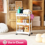 SUNALLY multi-scene rolling storage unit holding hair styling tools and large makeup palettes.