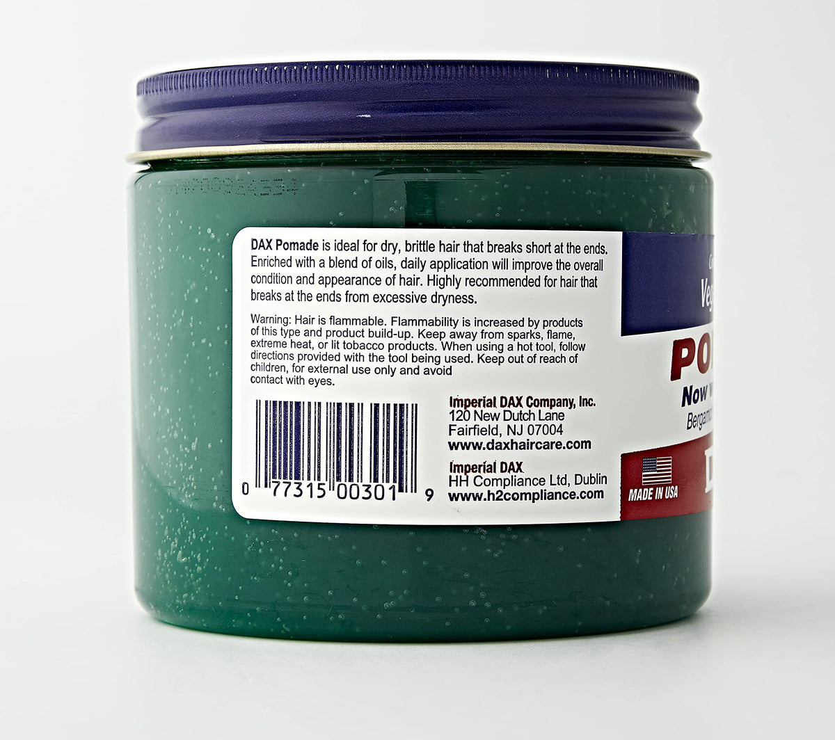 DAX pomade with lanolin 14 ounce green jar styling product