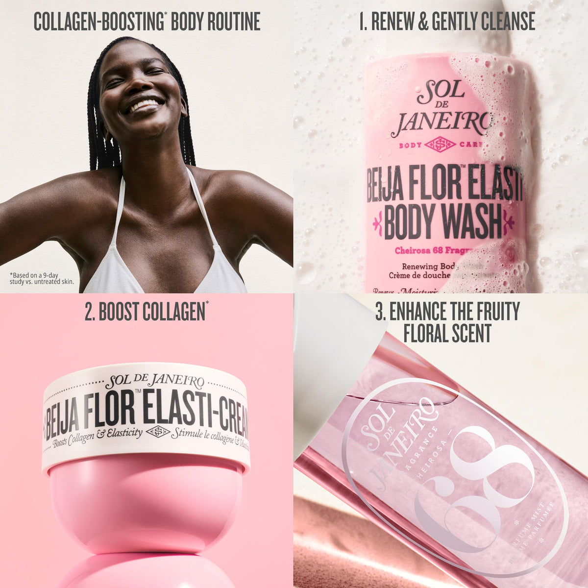 Premium Sol de Janeiro Beija Flor Elasti Cream skincare routine setup
