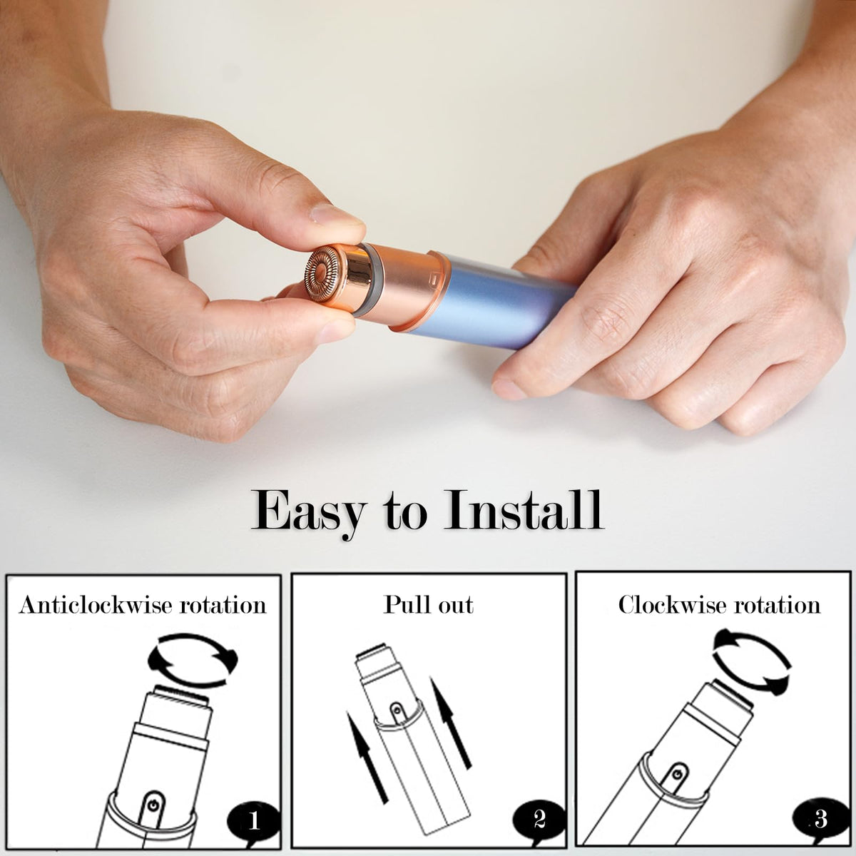 Detailed view of Ceooe stainless steel facial hair removal blades