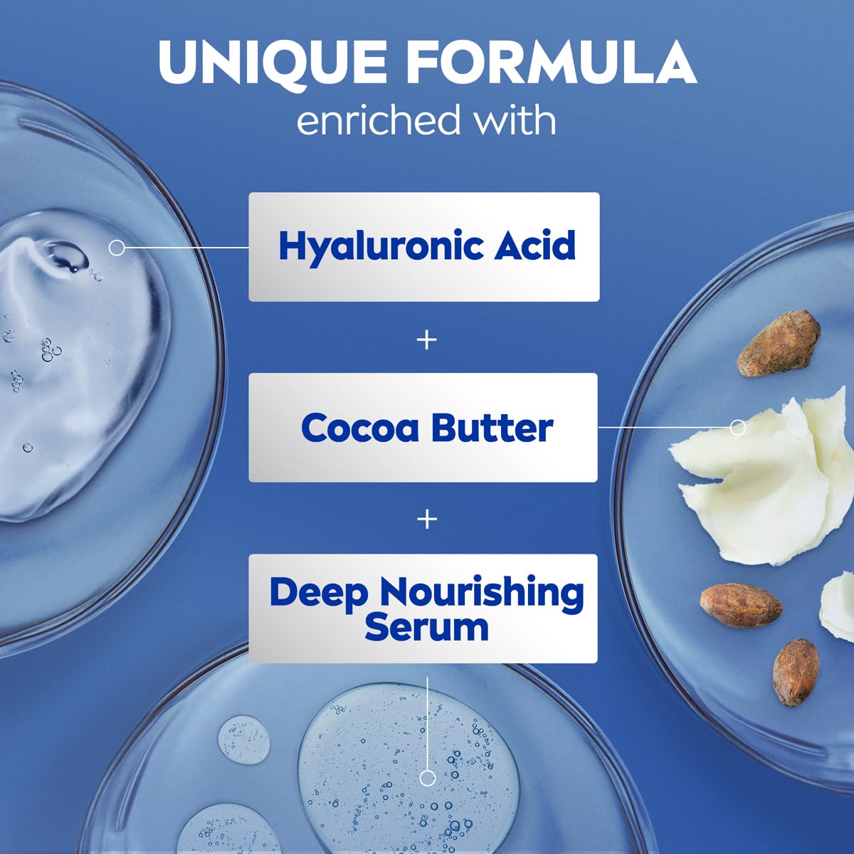 NIVEA deep nourishing serum body cream on a neutral background