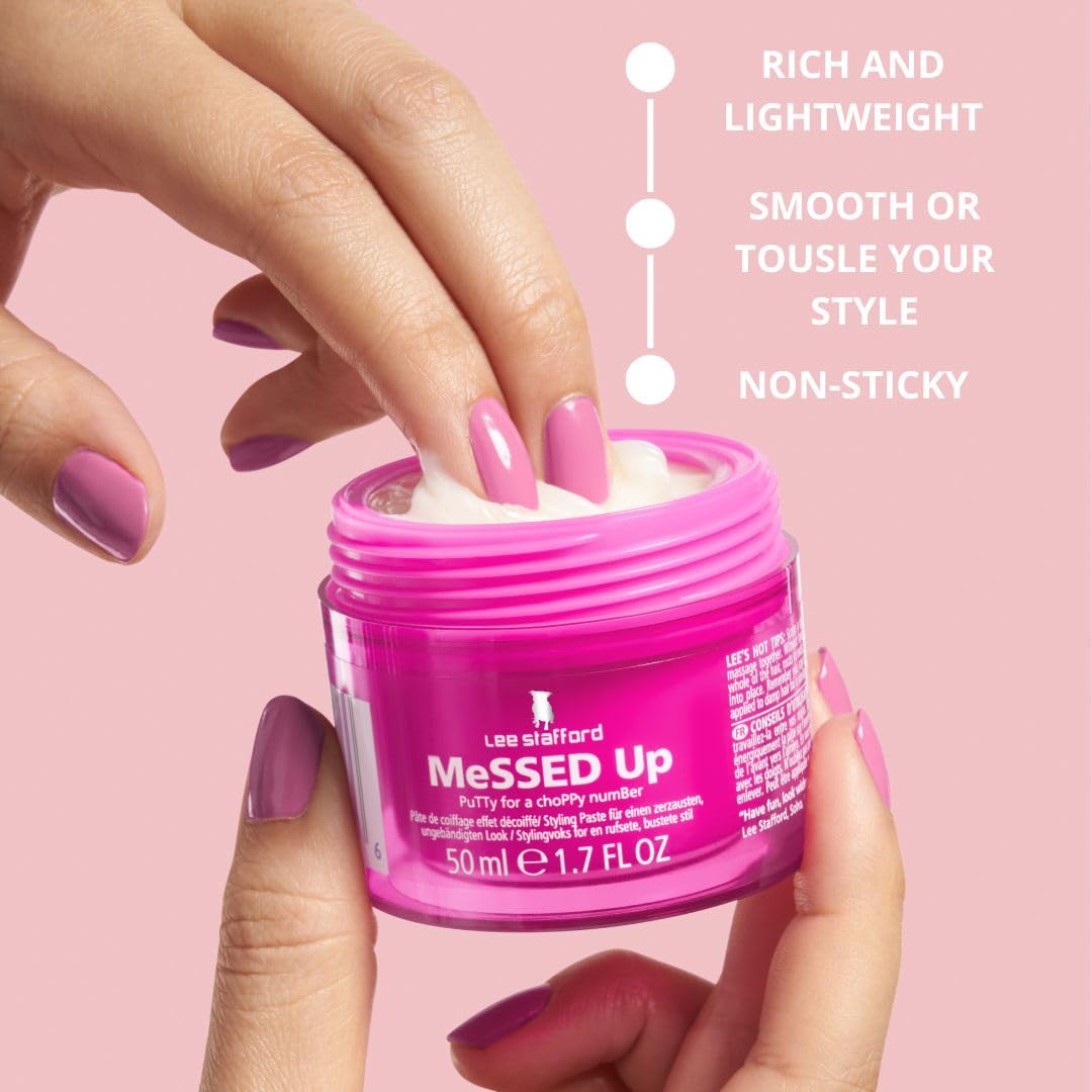 Side profile of Lee Stafford hair styling wax jar