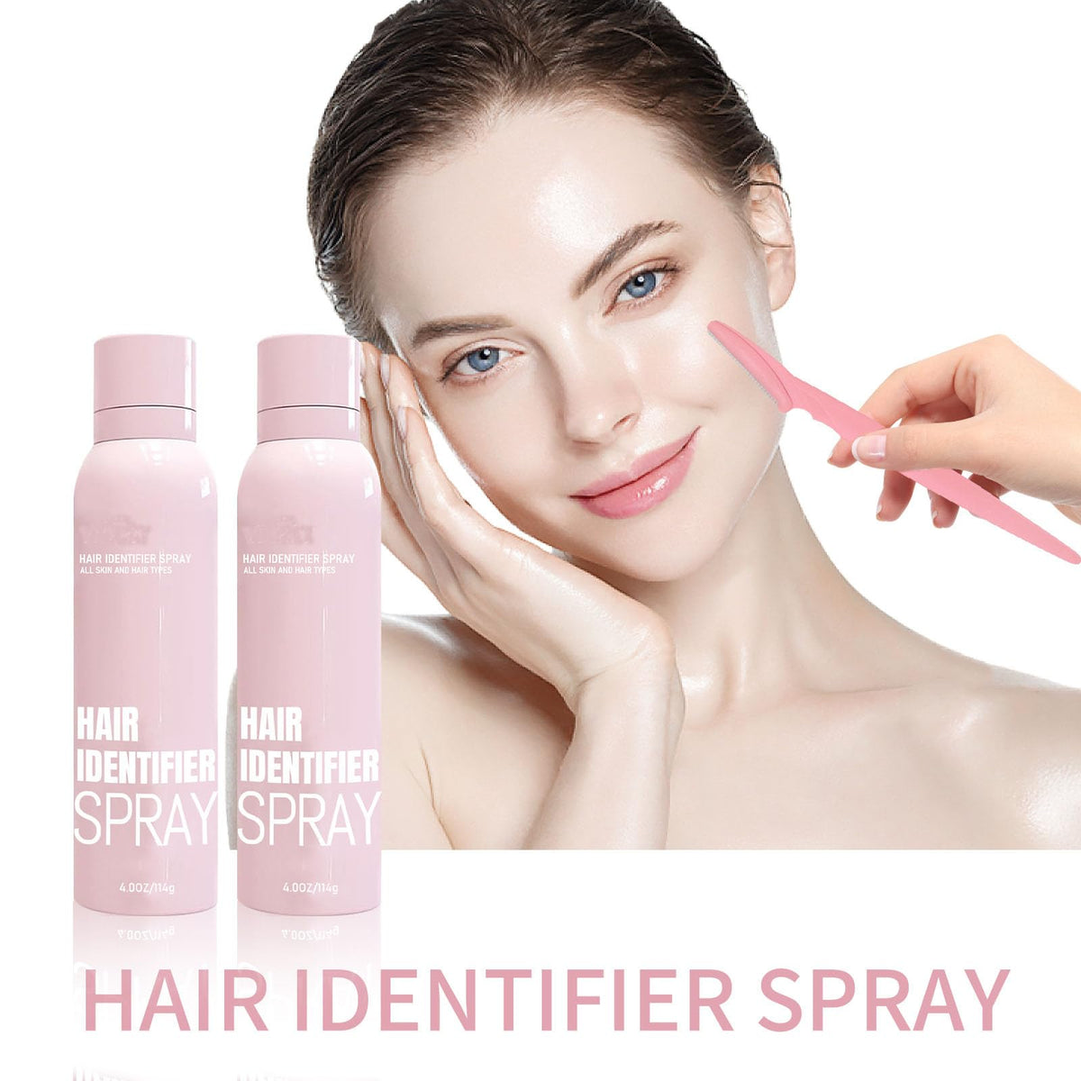 SHARPNAL dermaplaning spray pink bottle highlighting facial hair benefits