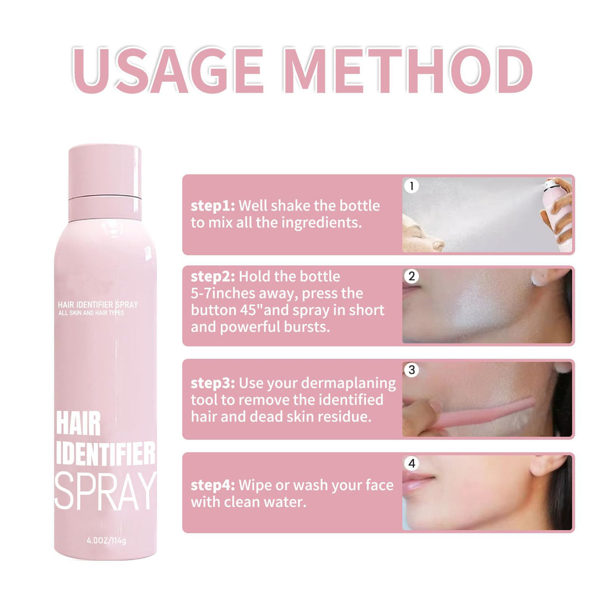 SHARPNAL women facial razor and pink identifier spray kit setup