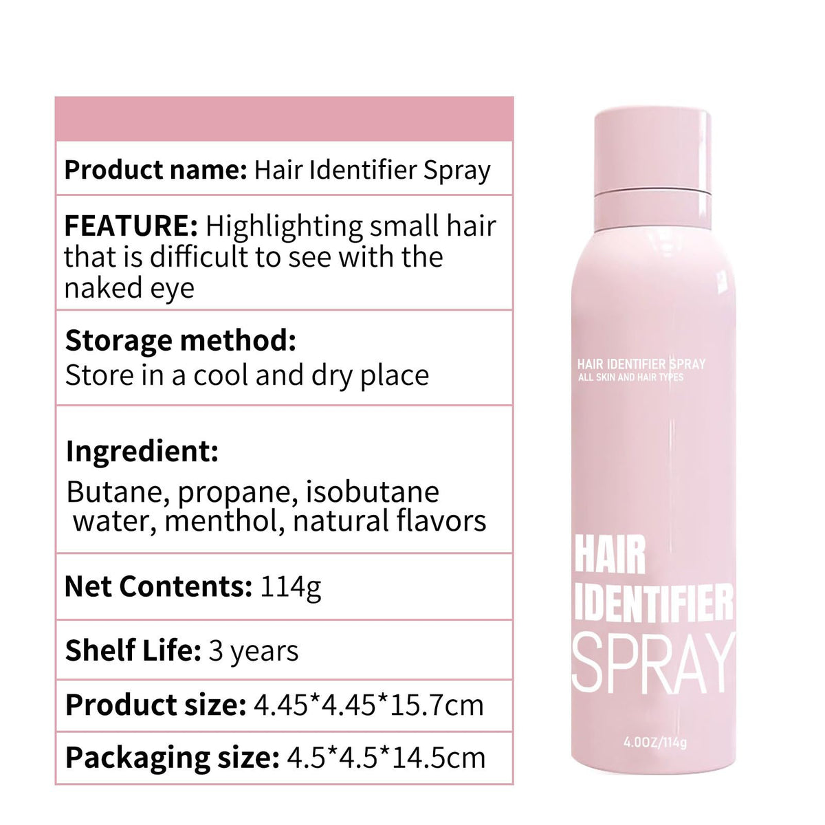 SHARPNAL peach fuzz identifier mist back label with directions