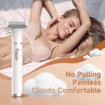 Unisex groin and personal body hair razor head showcasing the protective blade design.