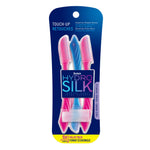 Close up of the Schick facial razor blade showing protective micro guards for skin safety