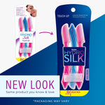 Schick Touch Up eyebrow razor with the precision cover attached for detailed shaping