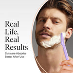 Authentic USA imported face shaver packaging with twelve purple dermaplaner tools