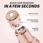 Demonstration of the painless facial epilator gliding smoothly over the cheek and chin area.