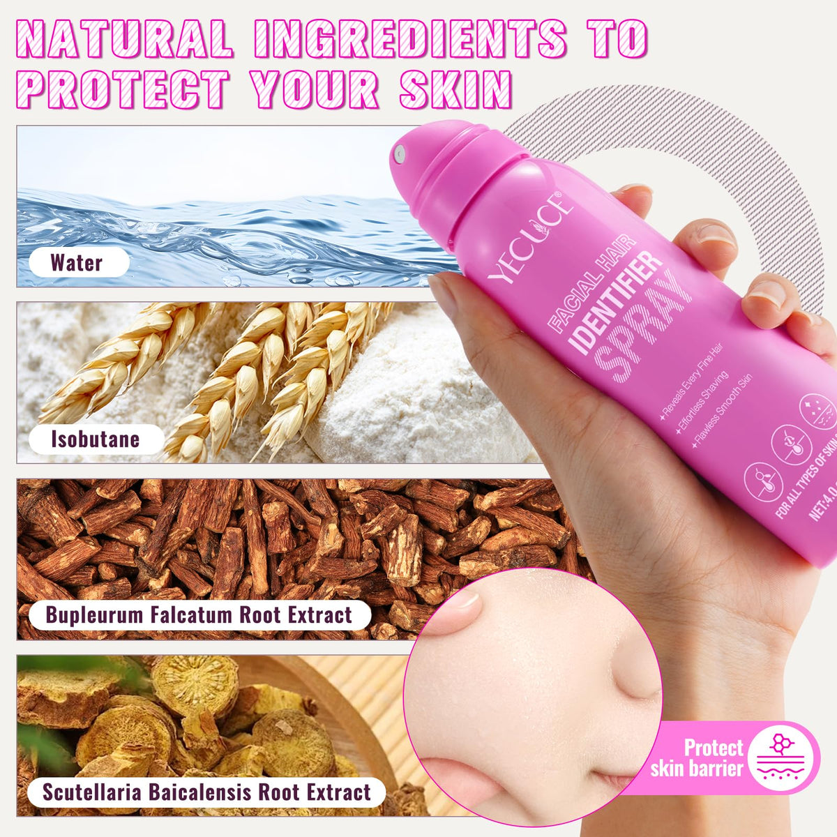 Four pink dermaplaning razors included in the My Store hair identification grooming kit.