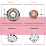 Zaccer waterproof hair trimmer being rinsed under running tap water for easy cleaning.