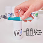 Rich cushiony shaving lather being rinsed clean off a modern razor blade