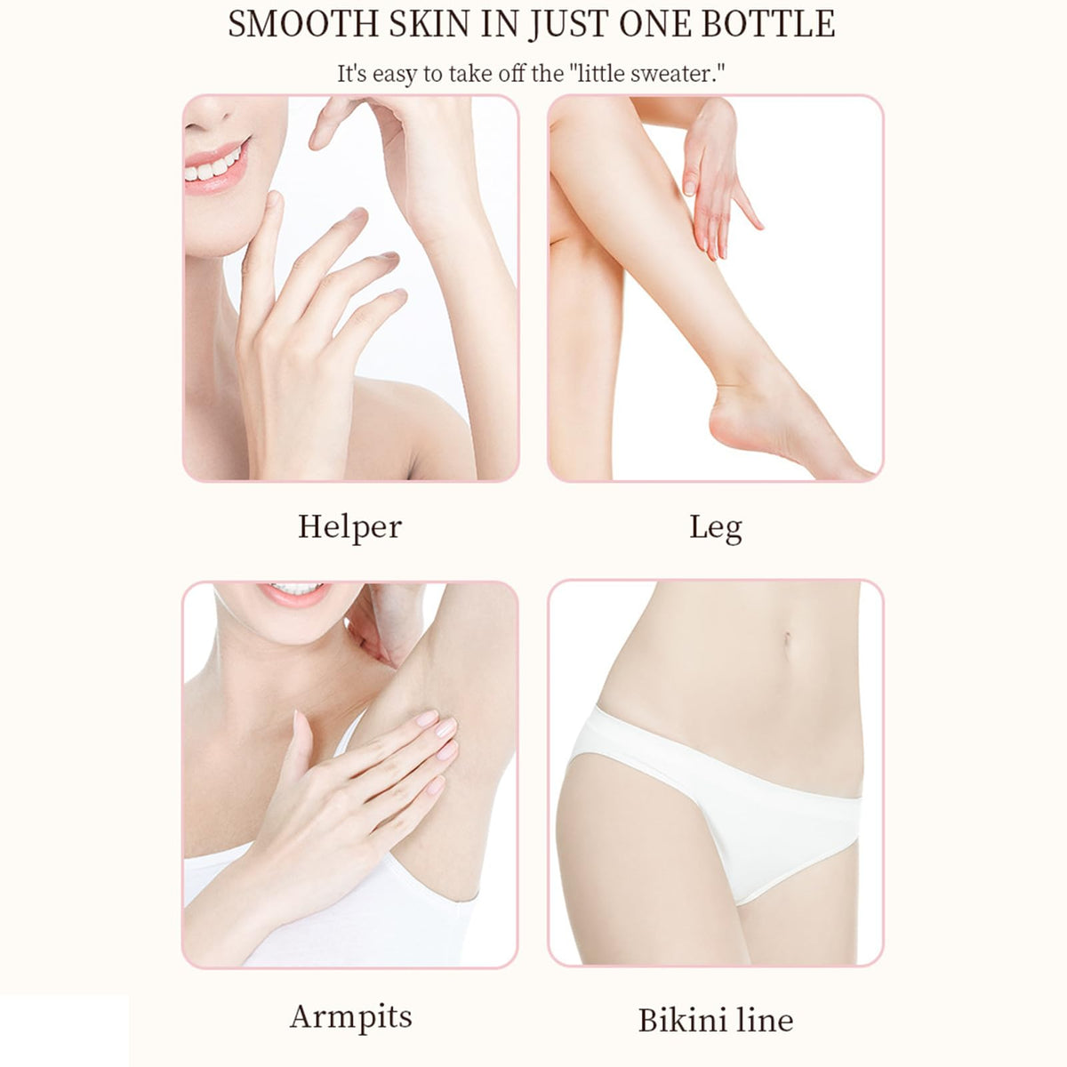 Mejisoo private body hair removal cream texture demonstration on female skin
