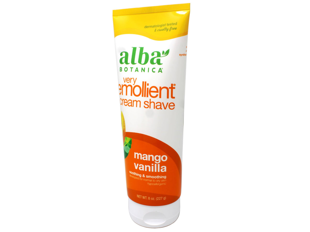 Alba Botanica moisturizing shaving cream twin pack showing product label details
