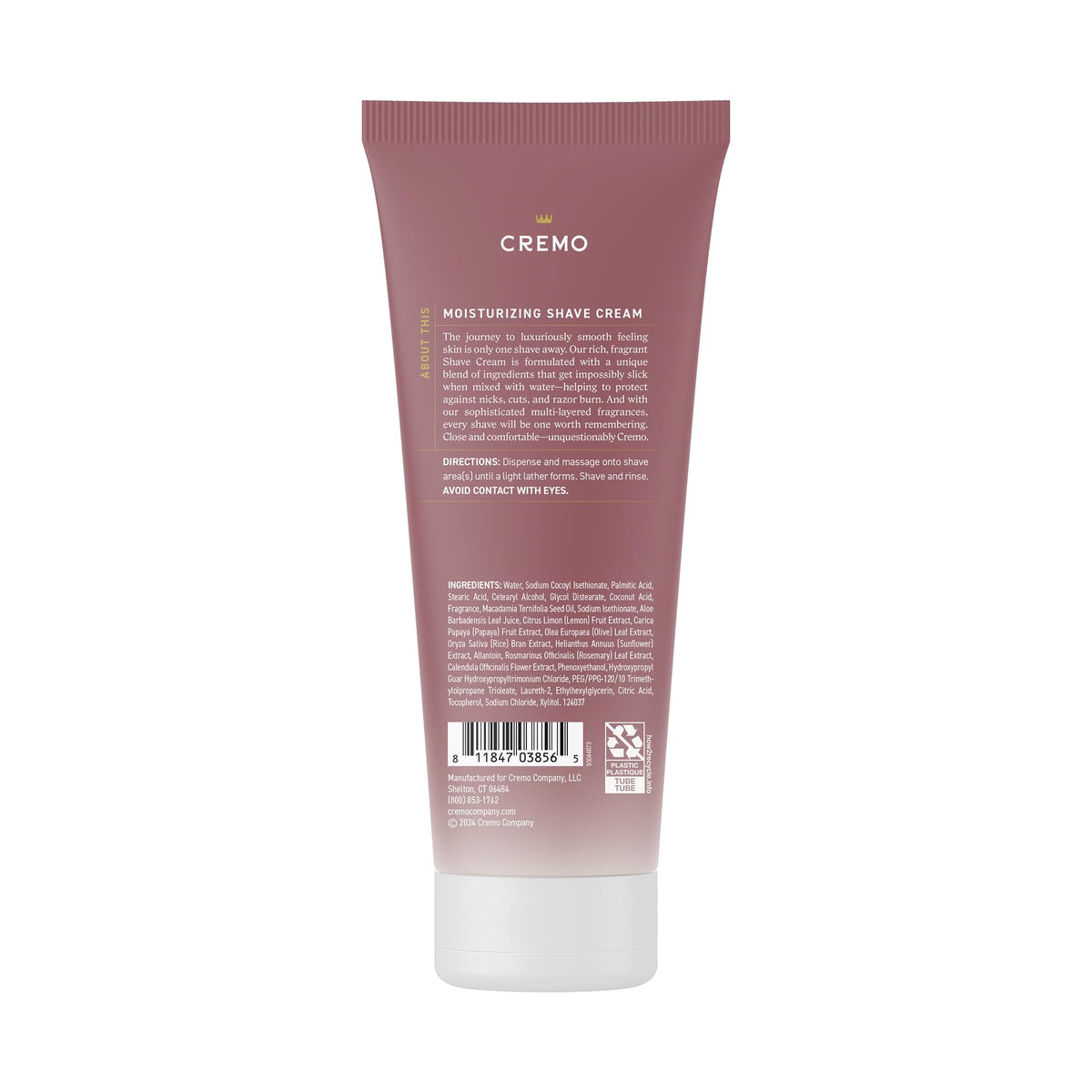 Cremo brand women sensitive skin vanilla orchid scented shaving cream product view