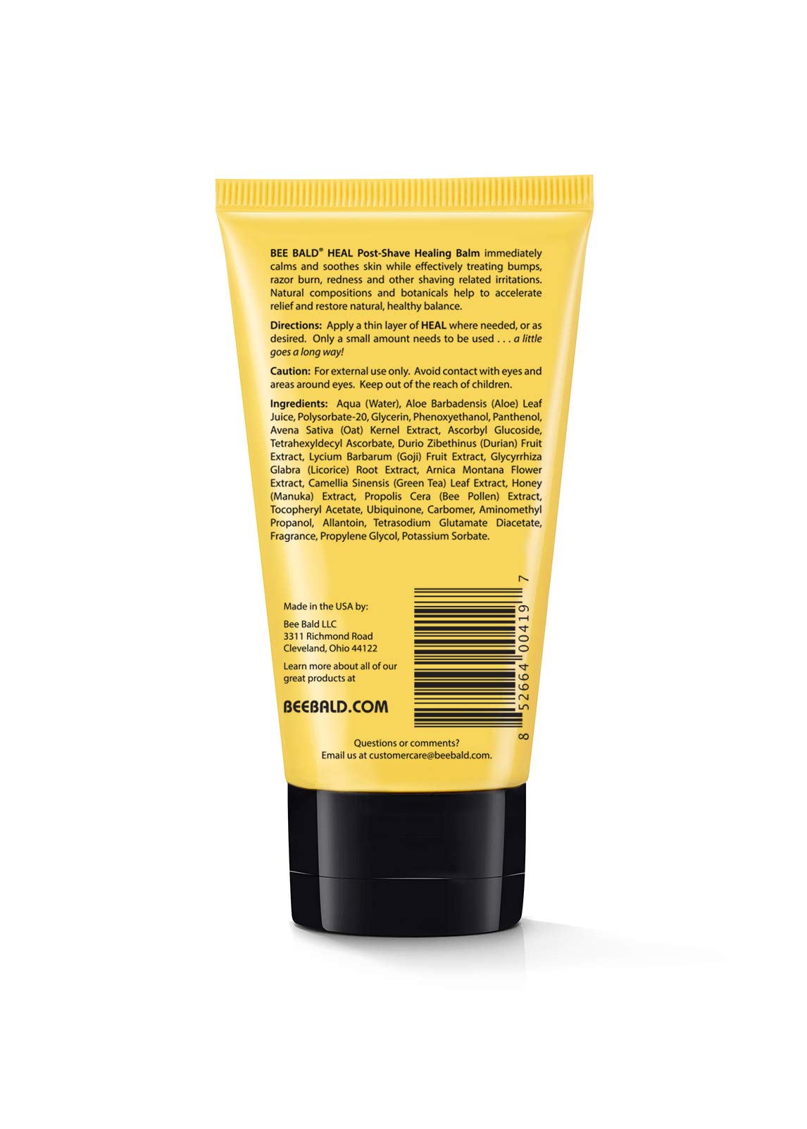 Full collection view of the authentic Bee Bald grooming product line for bald heads.