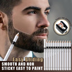 Close up view of the 0.3mm tip on the Noerrors white beard shaping guide pen