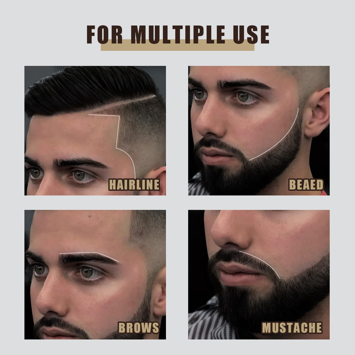 Noerrors white barber pencils highlighting the distinct graphic design on the black cap area