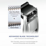 Conairman trimmer with guide comb retracted for edging