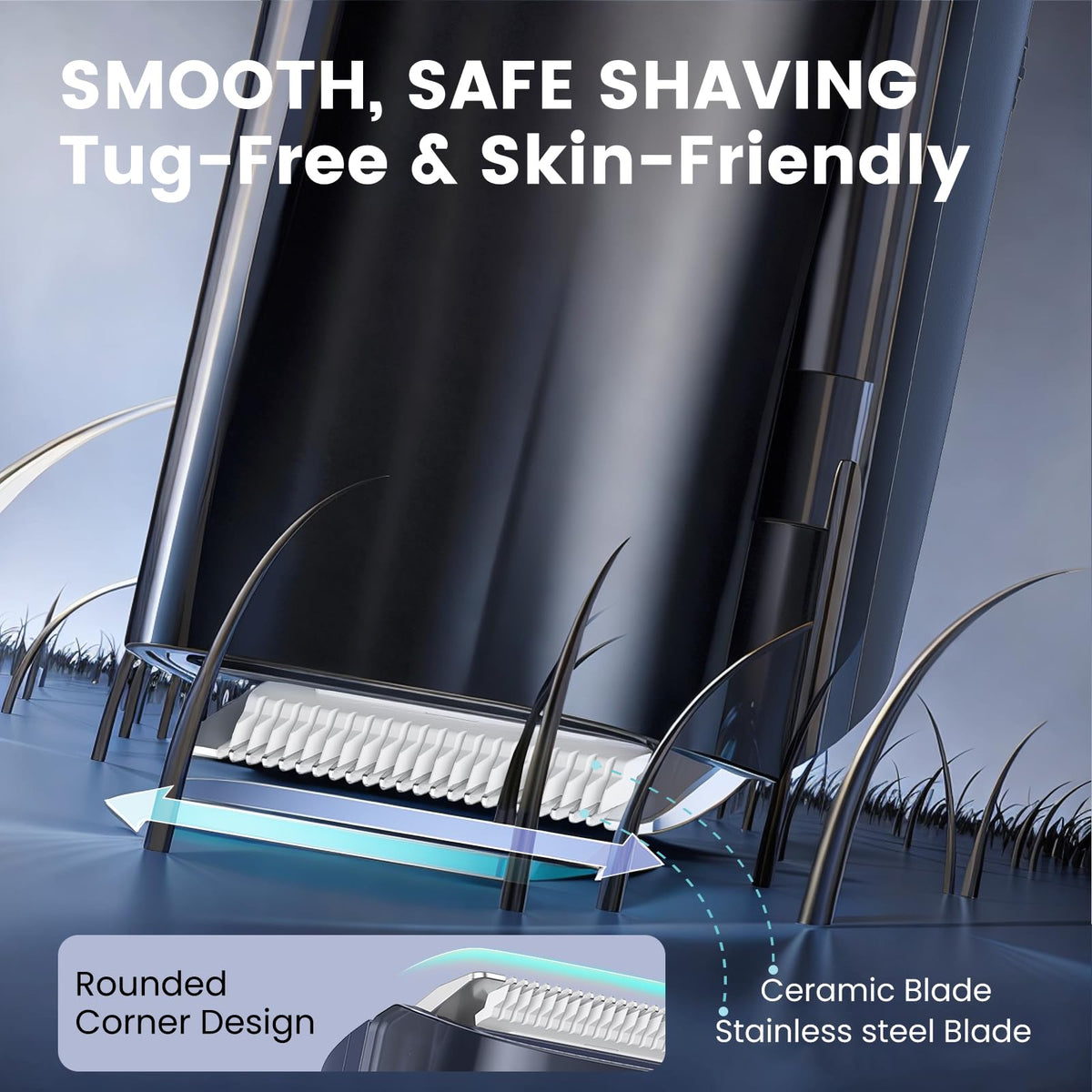 Enssu trimmer ceramic blade detail and guide combs