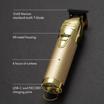 BaBylissPRO FX+ gold all metal housing grip texture