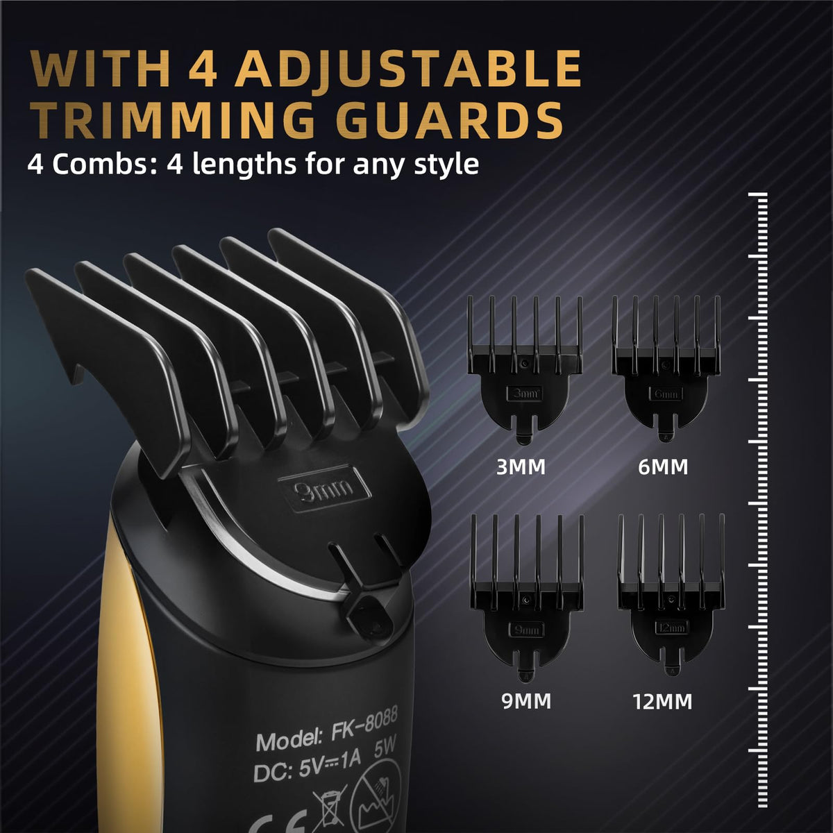 Zenlico grooming kit with four adjustable guide combs
