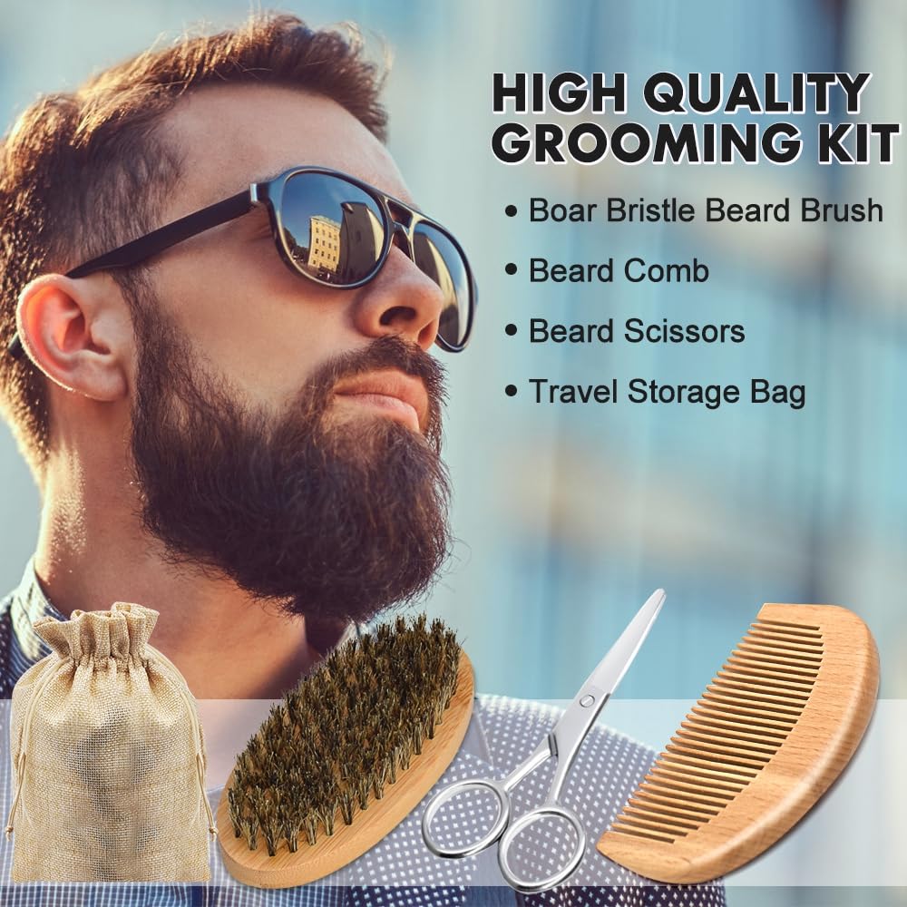 Full collection of ten pieces including grooming tools and organic oils for men